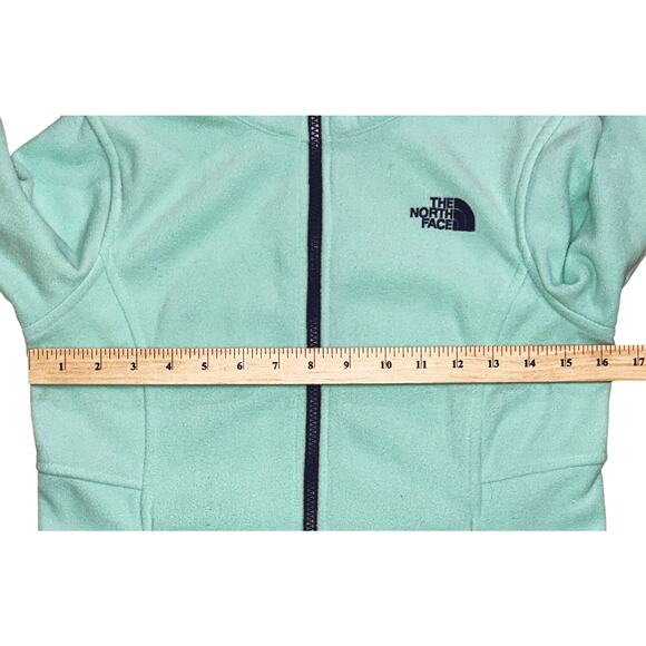The North Face Fleece Front Zip Long Sleeve Mint Green Jacket XS - Picture 6 of 8